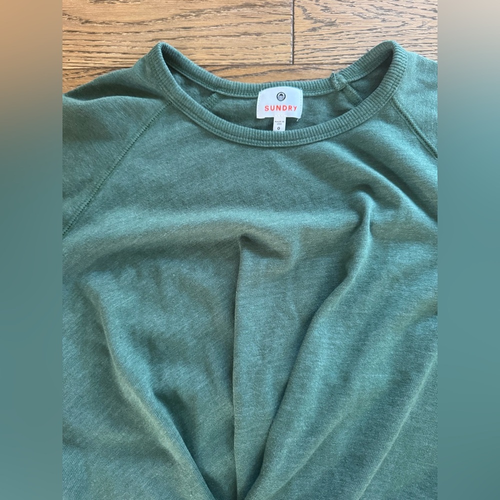 Sundry Forest Green Pullover cinched size 0 (small)